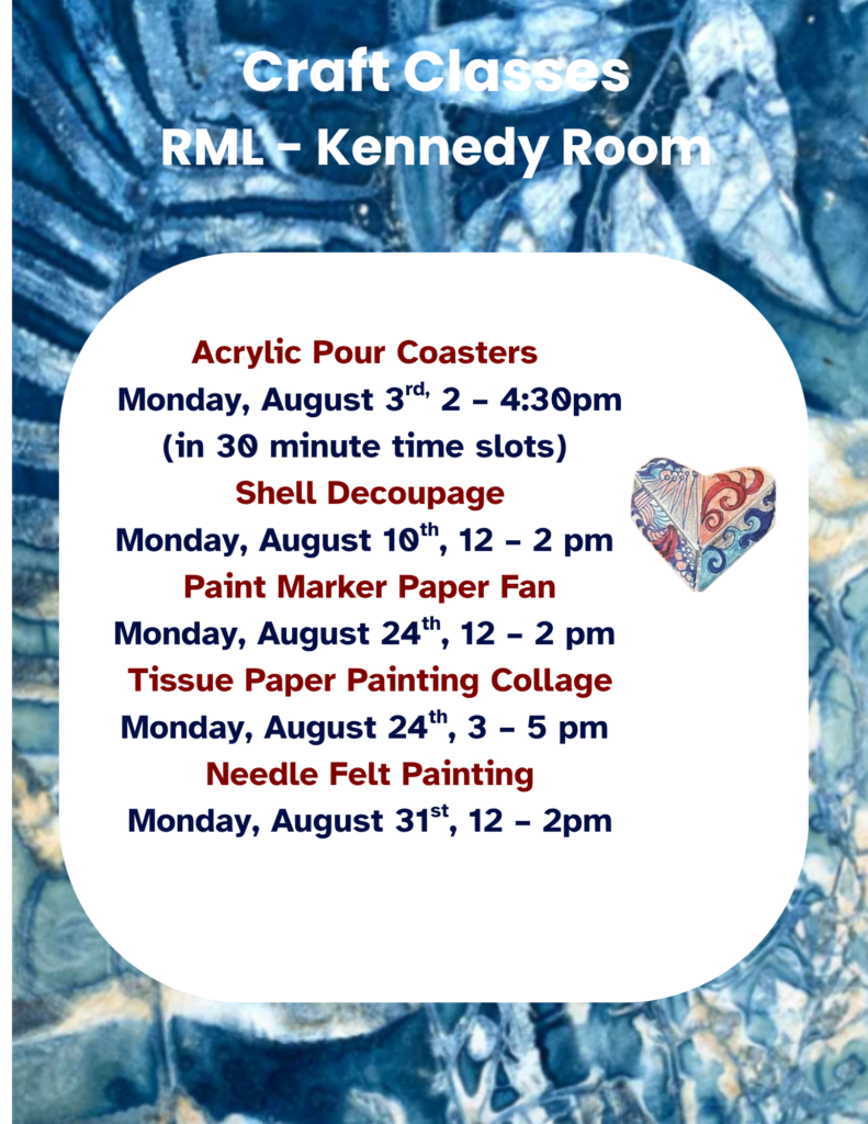 Craft Classes
Check our Calendar