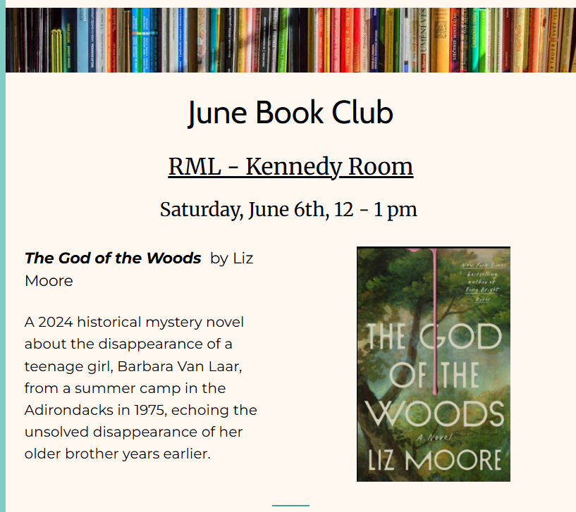 June Book Club - The God of the Woods