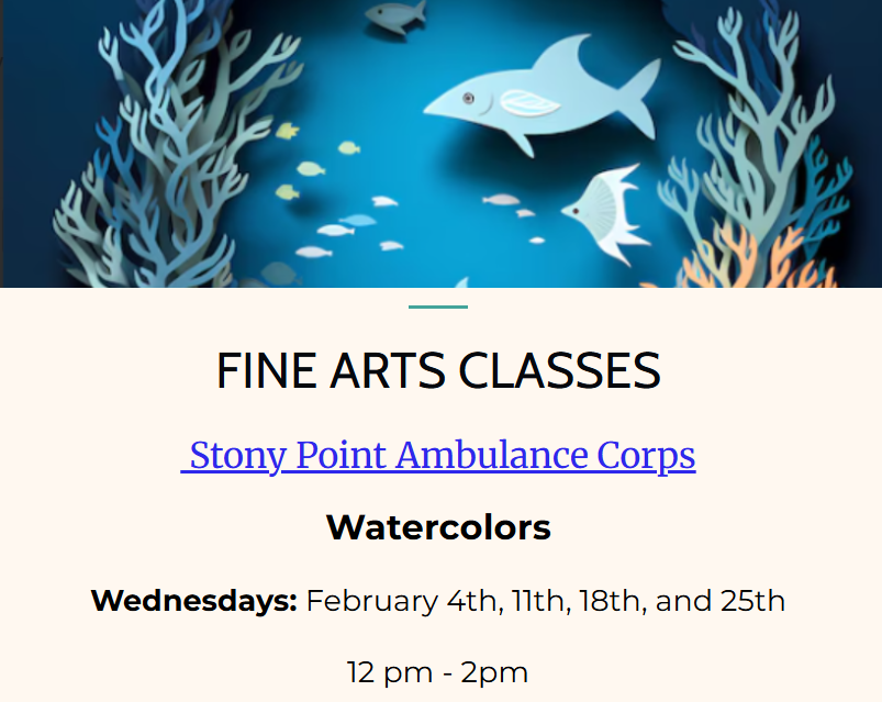 Watercolors on Wednesdays at noon at the Ambulance Corp
