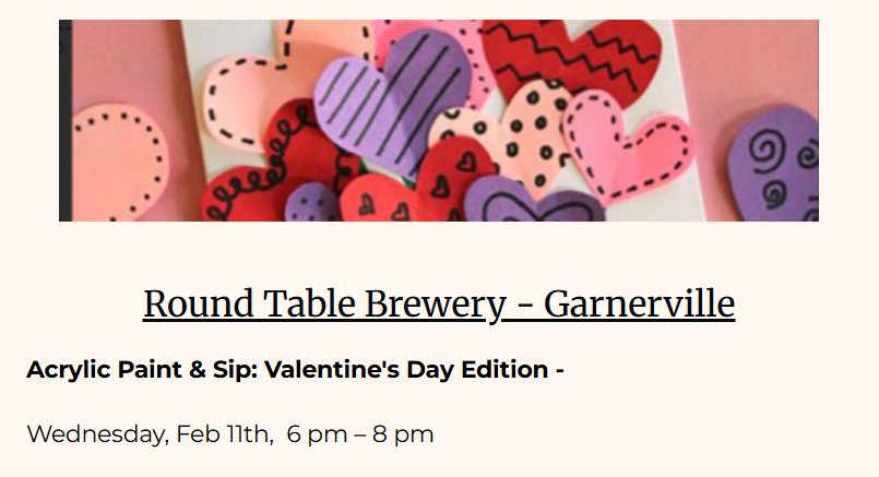 Paint and Sip at Round Table Brewery. Feb 11 at 6pm