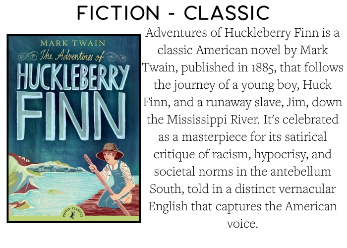 July: Huckleberry Finn by Mark Twain