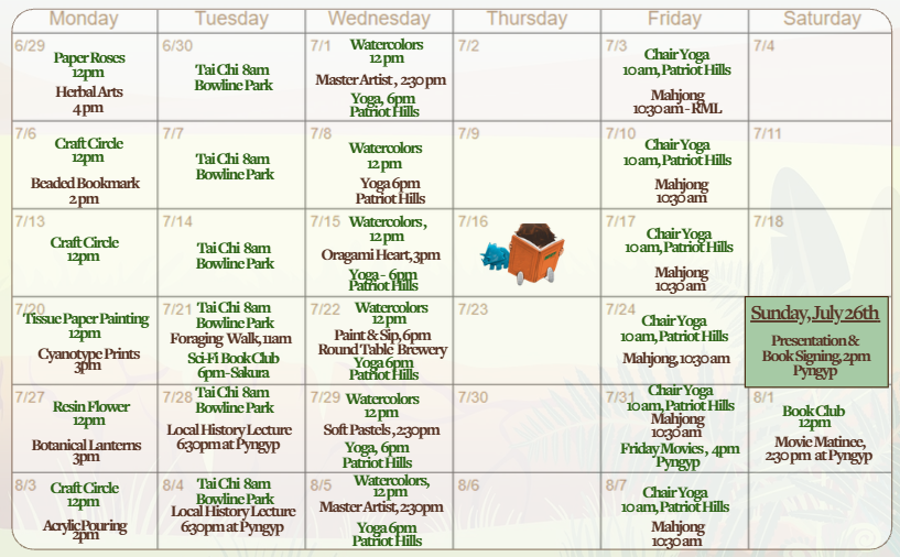 Summer Reading Adult Calendar